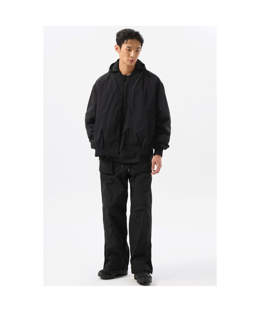 Customellow Black Detatchable Hood Ma-1 Bomber Cwuas25111Bkx