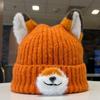 Cute Fox Nick Anime Cartoon Knitted Hat Female Autumn and Winter Warm Versatile Face Small Ear Protector Wool Hat