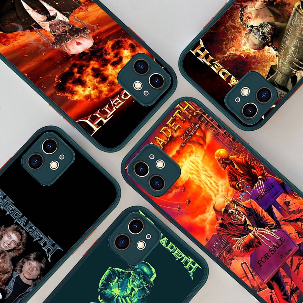 Music Rock M-Megadeth For iPhone 16 15 13 12 14 11 Pro Max X XS MAX Color Case Matte Silicone Phone Cover