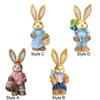Easter Bunny Figurine Creative Straw Statue for Bedroom Shelf Balcony
