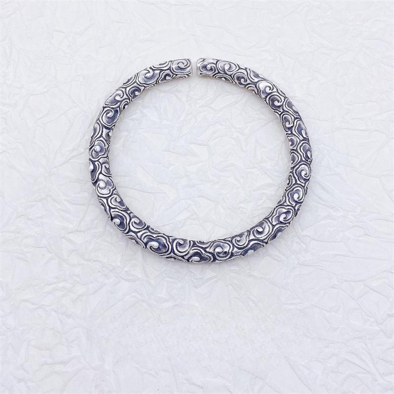 Zuyin S999 Ретро трехмерный благоприятный рельеф облаков для мужчин и женщин браслет для пар ручной работы