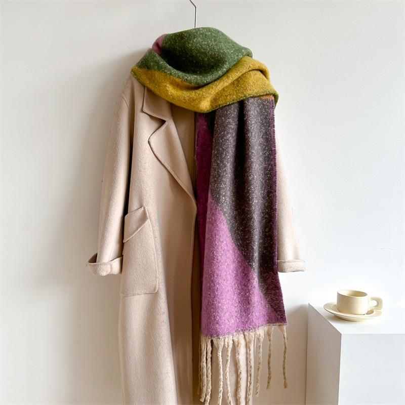 NEW Luxury Brand Women Simple Solid Cashmere Scarf Fashion Universal Winter Warm Shawl Pashmina Tassel Blanket Scarves