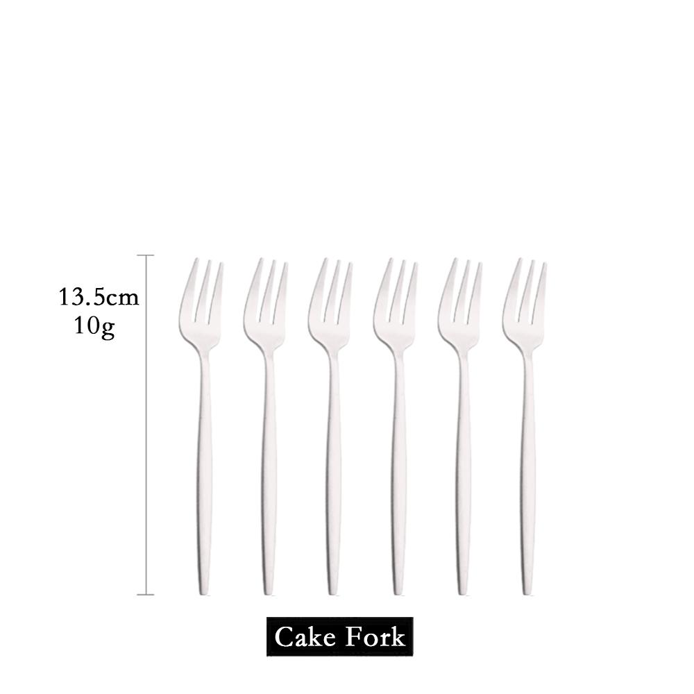 6 шт. мини-набор вилок для фруктового торта, закусок из нержавеющей стали, чай, набор вилок для фруктов, десертная вилка, белое золото, маленькая вилка для салата, посуда