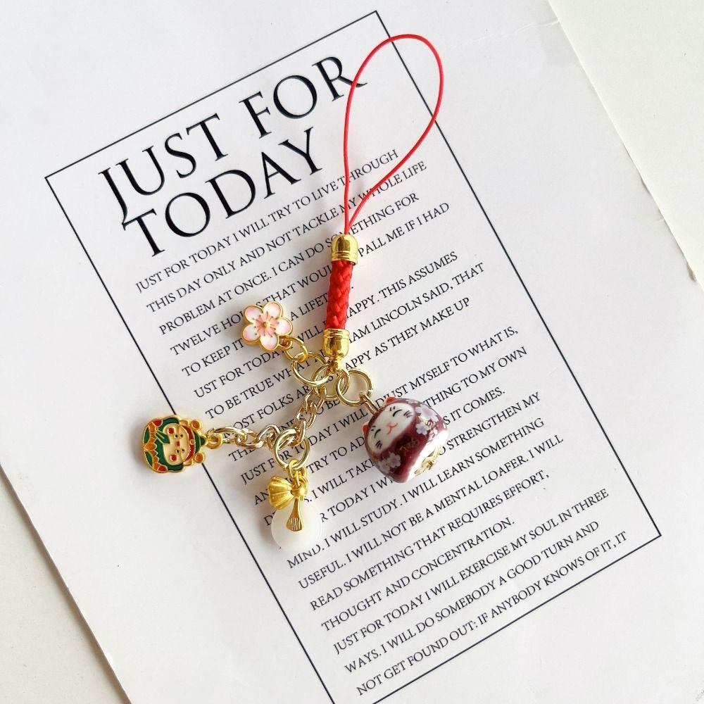 Ремешок для телефона Lucky Cat, украшение для телефона с подвеской Lucky Cat U в виде диска