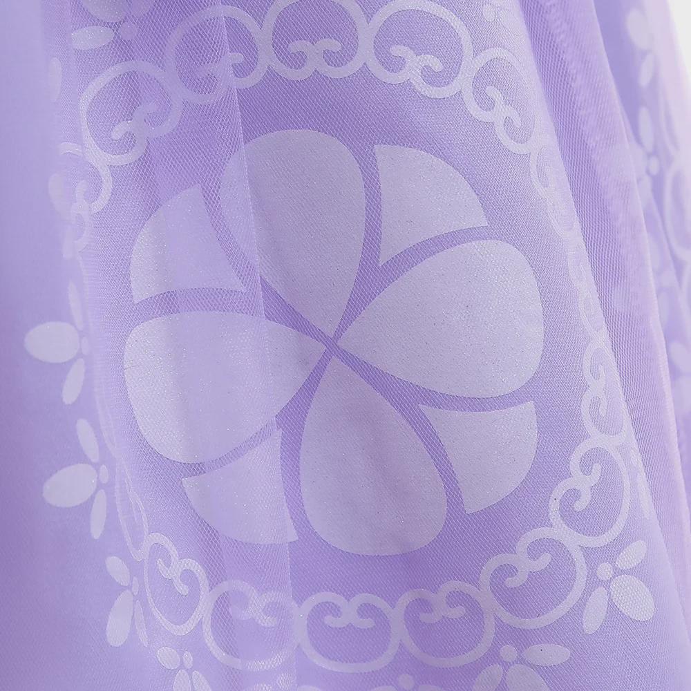 Платье принцессы Софии для девочек: 2024 Европейский и американский фестивальный наряд для выступления на День защиты детей