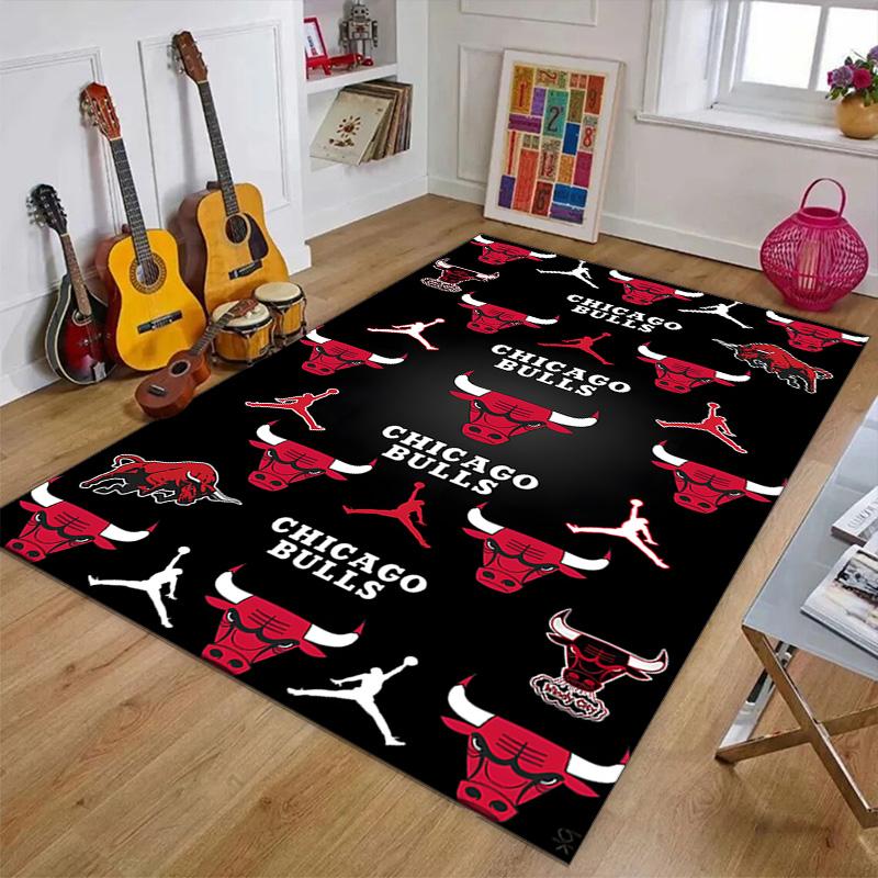 Chicago Bulls Printed Area Rug Carpet for Bedroom Living Room Home Decor Rugs Mat Non Slip Mat Rug for Bedside