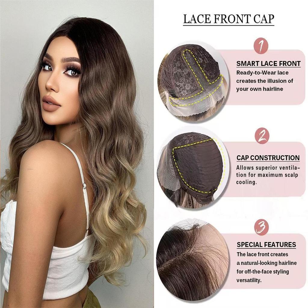 Женские волосы 62 см, светло-коричневые длинные вьющиеся волосы, Т-образные передние кружева, сетка для волос розового цвета, головные уборы, парики из чистой ручной работы, парик из кружева, парик канекалон