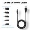 Кабель питания USB на 5 В постоянного тока 5,5 * 2,5 мм, зарядный шнур с 5 выбираемыми разъемами, универсальный кабель питания для ТВ-приставки