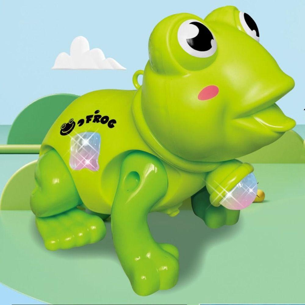 С музыкальной проекцией электрическая лягушка электрическая электрическая тяга веревка лягушка игрушки детский подарок