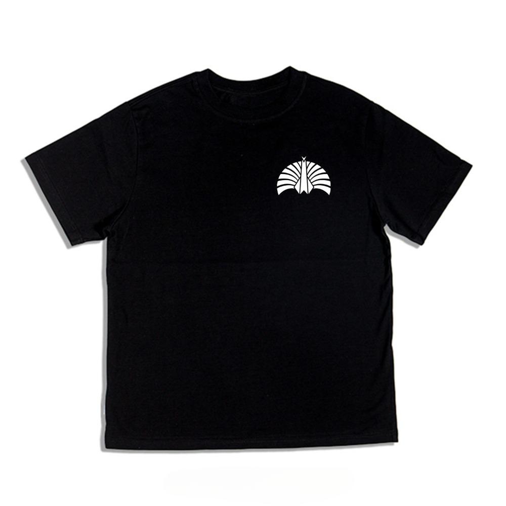 Tokyo Incident Paper Crane Peacock Print Fashion Trend T-Shirt Hip Hop Streetwear Men's and Women's Swag 100% Cotton T-Shirt