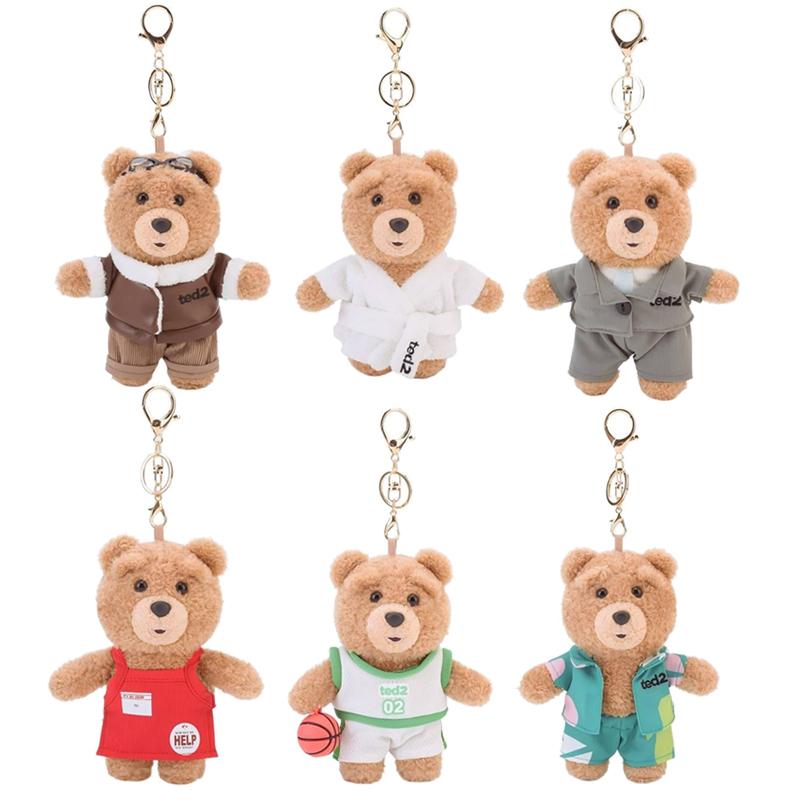 Плюшевый брелок Ted 2 Кавайный плюшевый мишка Аниме Хобби Мягкая игрушка Брелок Подвеска для сумки Куклы Рождественские Подарки на день рождения