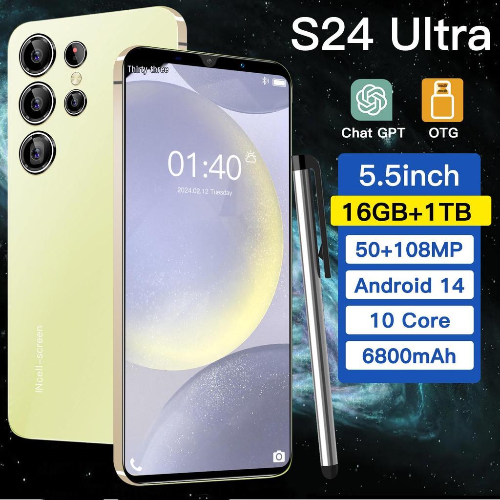 Новый смартфон S24 Ultra 16 ГБ + 1 ТБ, 5,5 дюйма, Android.
