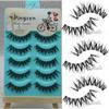 5 Pairs Fake False Thick Long Natural Handmade Eye Lashes Extension Black False Eyelashes