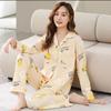 New Women's Pajamas Autumn Long Sleeve Loose Large Size Home Clothes Set Cute Cartoon Home Clothes Cardigan Spring Pajamas Set