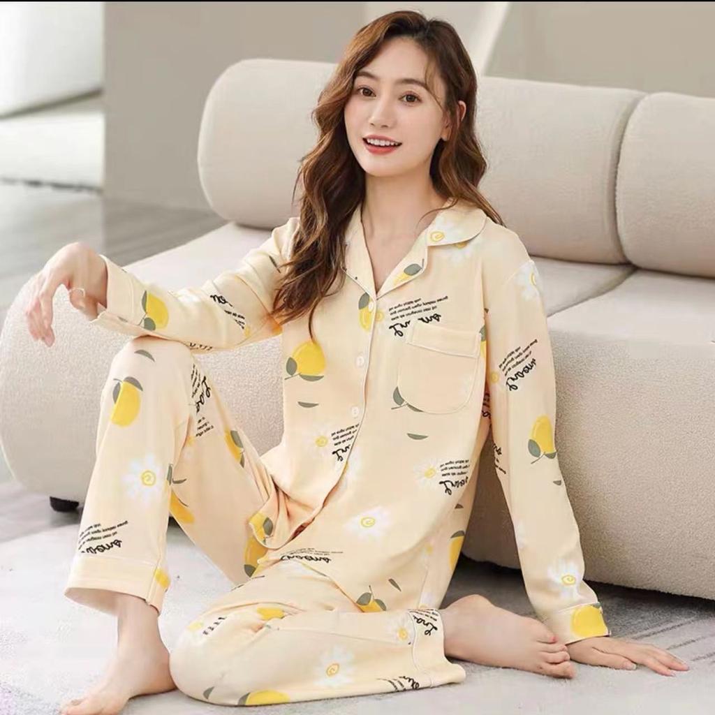 New Women's Pajamas Autumn Long Sleeve Loose Large Size Home Clothes Set Cute Cartoon Home Clothes Cardigan Spring Pajamas Set