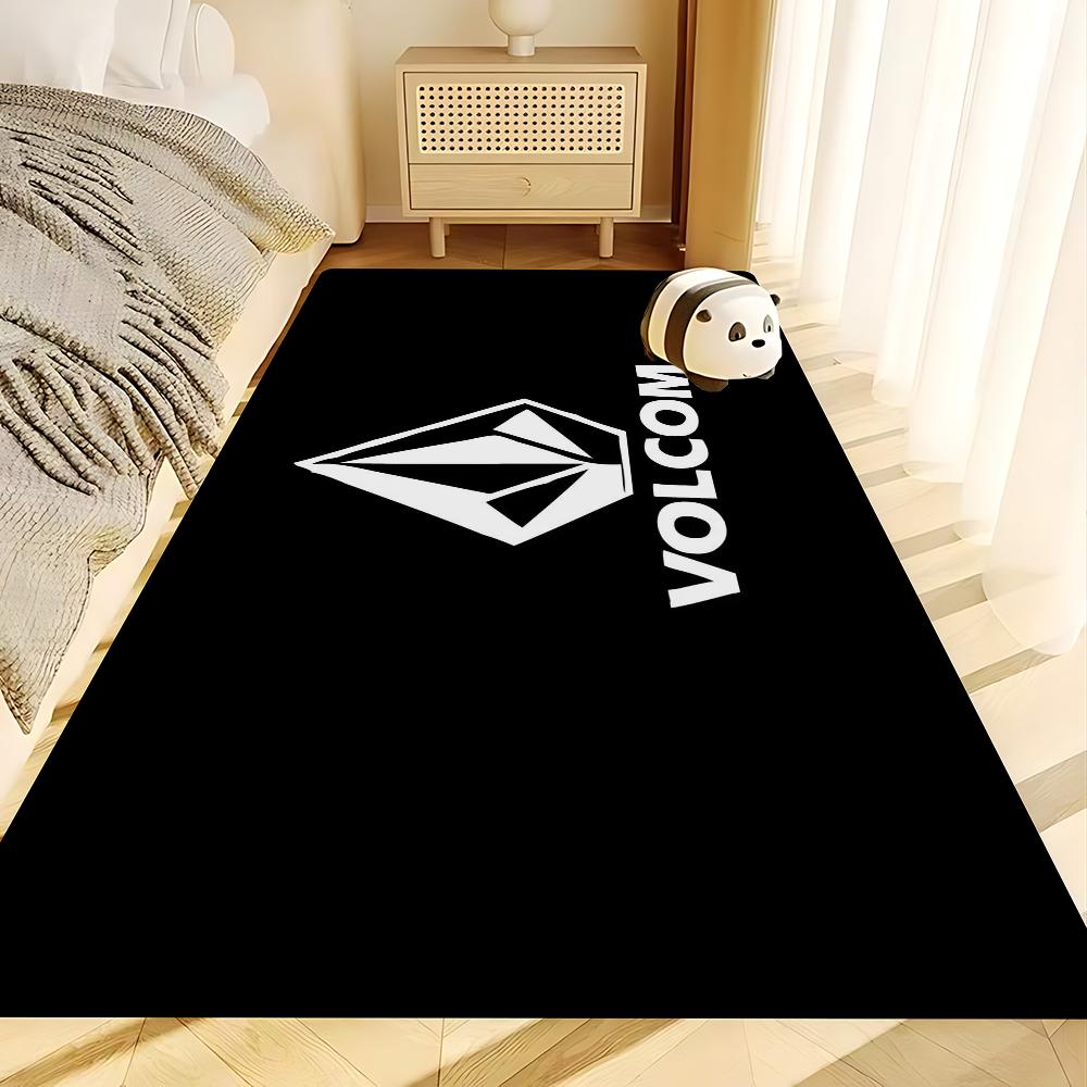 V-Volcom LOGO Long Rugs Nordic Style Bedroom Living Room Doormat Home Balcony Anti-Slip Toilet Rug