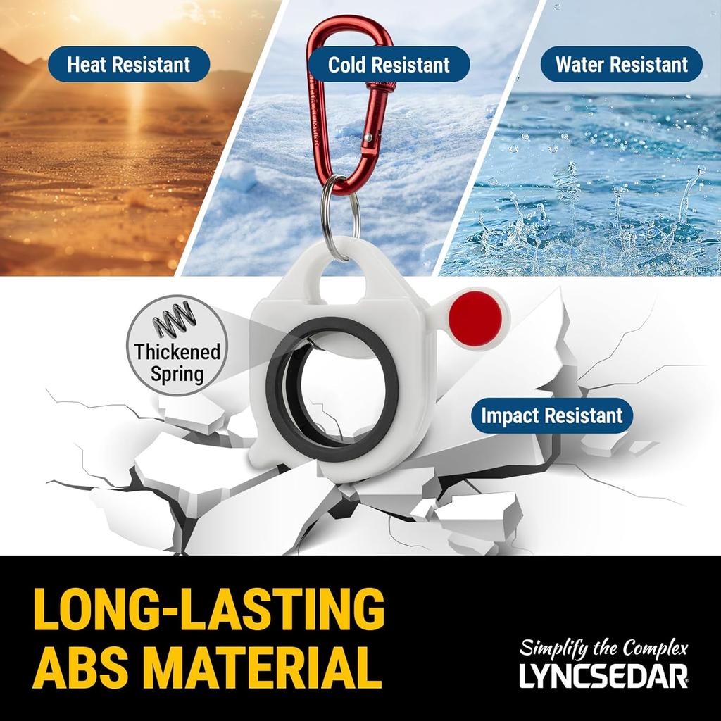 2-Pack Zip Tie Holder, White Cable Tie Holder, Heavy-duty Lockable Carabiner, Reble Zip Ties Holders for Tool Belt, Ziptie Holders Organizer Help