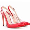 Women Sandals Pumps Fashion PVC Transparent Sexy Pointed Toe High Heels Ladies Ankle Strap Stilettos Party Wedding Prom Shoes