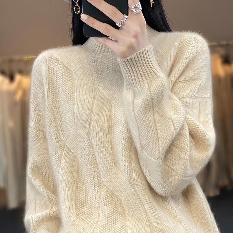 Женский кашемировый свитер Qinghe кашемир 30% кашемир 70% шерсть осенне-зимний пуловер теплый и модный