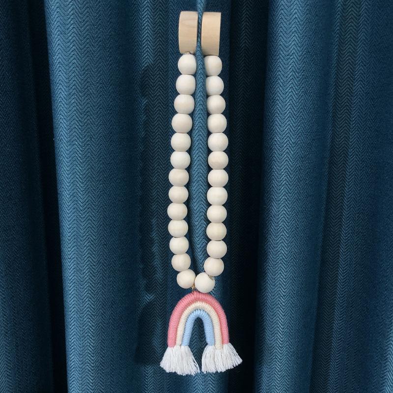 Модная мультяшная радужная струя, занавеска из розового дерева, магнитная пряжка, домашняя занавеска, магнитный ремешок для подвязывания, веревка для подвязывания