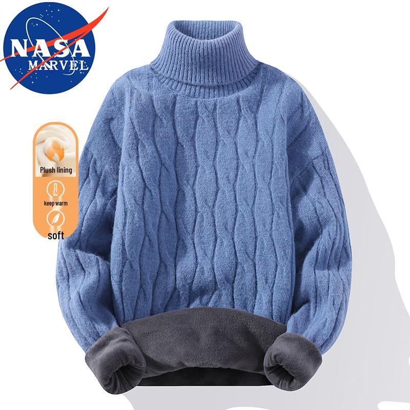 NASA MARVEL Warm Fleece-lined Knit Pullover Sweater
