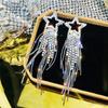 Gold Silver Color Gift For Women Crystal Tassel Jewelry Drop Earrings Dangle Earring Stud Earrings
