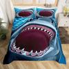 Мультяшный Король Акул Королева Пододеяльник Синий Океан Животная Тема Постельный Комплект Для Детей Мальчиков Девочек Морская Жизнь 2/3шт Мягкий Чехол для Одеяла