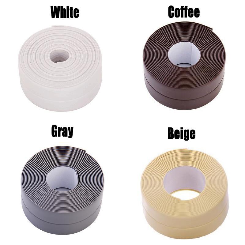 3,2 м Ванная Кухня Душ Водонепроницаемая Плесень Защитная Лента Раковина Ванна Уплотнительная Лента Самоклеящаяся Водонепроницаемая Клеящаяся Штукатурка