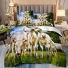 Постельный комплект размера King для взрослых, пододеяльник, принт петух, курица, овца, корова, хомяк, животное, домашняя птица, покрывало для двуспальной кровати с наволочками