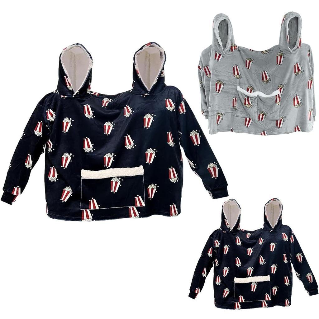 Парное платье Весна Причудливый попкорн Пара Двойной цельный свитер Пижама Цельный свитер с капюшоном Подружки