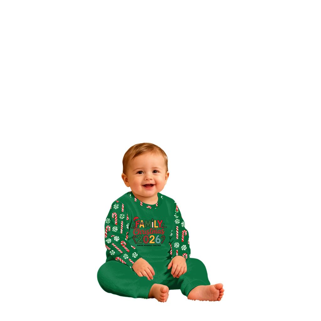 Family Matching Christmas Print Pajama Set, Long Sleeve Top and Long Pants Loungewear for Holiday