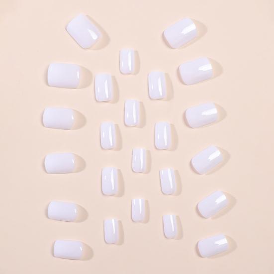 1 комплект однотонных накладных ногтей, элегантные, предотвращающие поломку, улучшающие ваш внешний вид, съемные многоразовые ногти