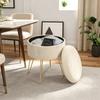 Footstool,Side Table,Round Stool with Storage Space,Coffee Table,Dressing Table Stool(only with 1Pcs Footstool)
