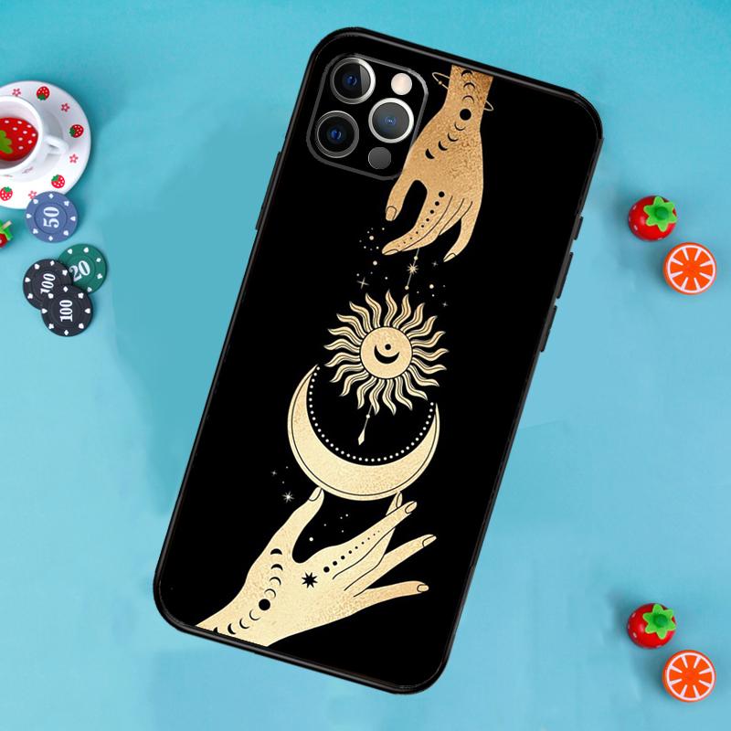 Солнце и Луна Мистический Зодиак Чехол для Телефона Для iPhone 17 Air 14 16 15 11 12 13 Pro Max 12 13 mini 15 16 Plus 16e Чехол Funda