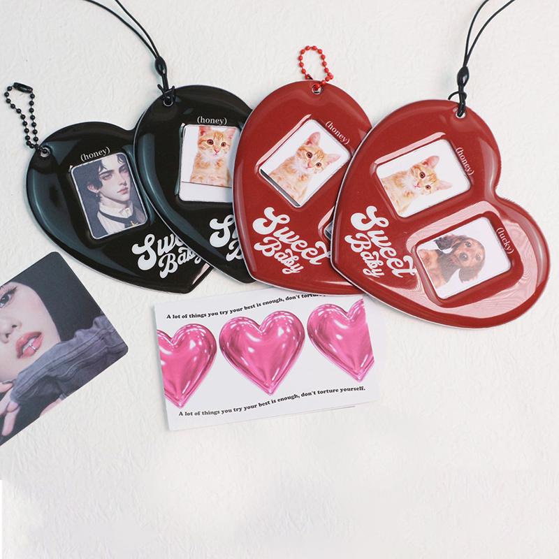 Подвеска для карточек Love Heart Idol, карман для фотографий, защитная пленка для фотокарточек