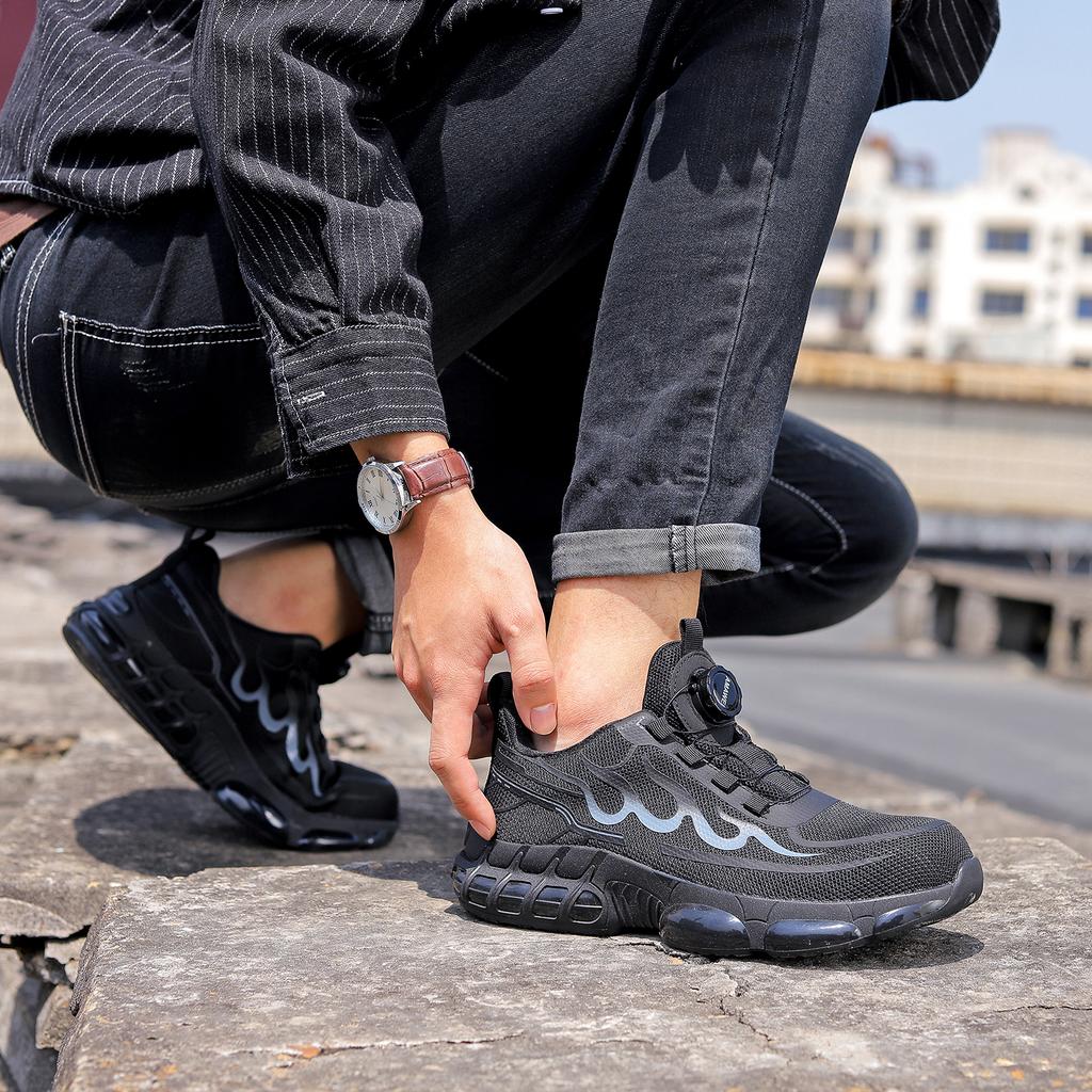 Men’s Safety Shoes With Steel Toe Waterproof Boots Puncture Proof Anti-smash Anti-Drop Work Sneakers Construction Work Shoes