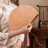 Retro Bamboo Folding Fan Solid Color with Tassels Folding Hand Fan Portable Decorative Fan Handheld Fan Cultural Activities