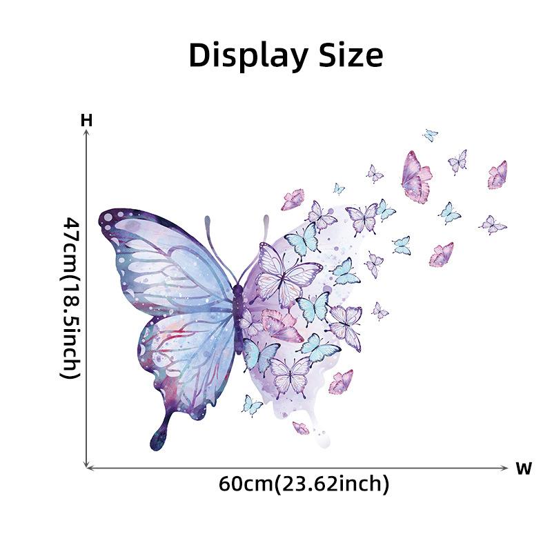Purple Butterfly Wall Stickers For Bedroom Living Room Decoration Girls Room Wall Decals Removable Wallpaper PVC Murals