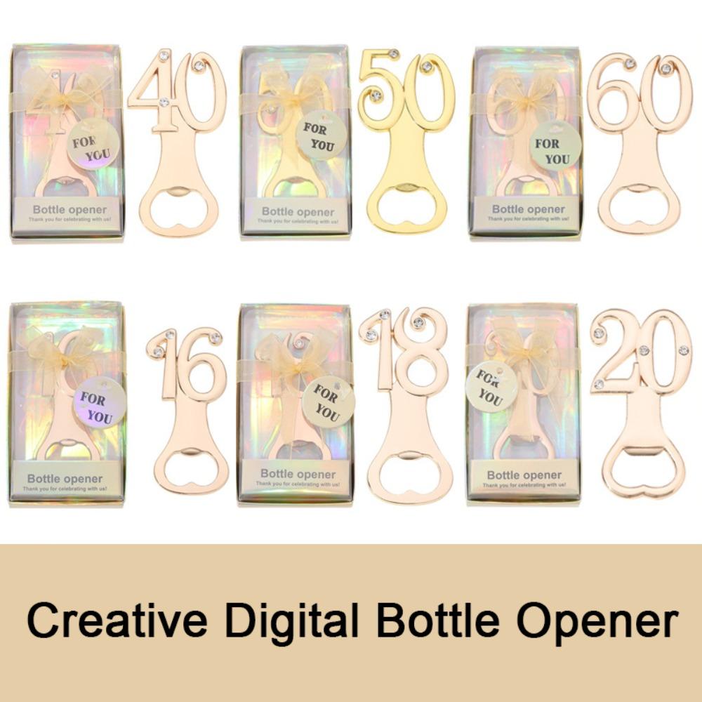 Number Shape Beer Opener Rose Gold Bar Tool New Birthday Bottle Openers Party Supplies