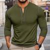 Мужская винтажная футболка-henley с длинным рукавом, блоками цвета и круглым вырезом, повседневный топ