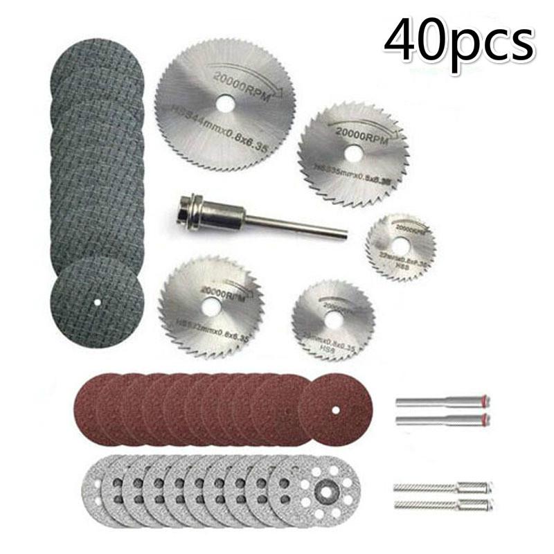 22-44mm 30/32/40Pcs Engraver Drill Mini Cutting Discs Kit Cutoff Saw Blade Tool