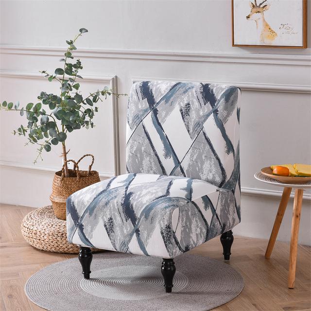 Bohemian Armless Chair Cover Stretch Spandex Accent Dining Chair Covers Nordic Sofa Slipcovers For Living Room Christmas Decor