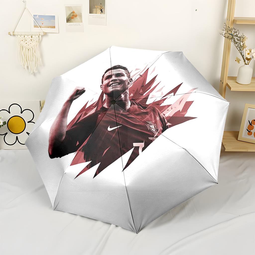 Cristiano Ronaldo Automatic Umbrella Retractable Design with 8-Rib Durability Foldable Design for Women/Men Vibrant Pattern Umbrella