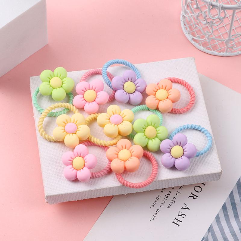 10 шт./компл., резинки для волос с милыми мультяшными животными для девочек, эластичная резинка для волос, головные уборы, аксессуары для волос