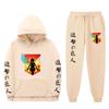 2023 осенне-зимний комплект с капюшоном, толстовка с принтом для мужчин и женщин, унисекс, оверсайз, модные повседневные брюки с длинными рукавами, костюм, одежда