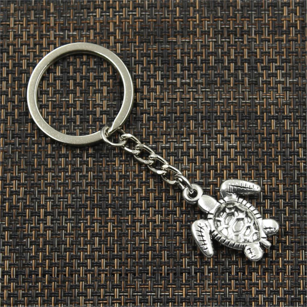 Модный брелок 26x23 мм черепаха морские подвески DIY мужские ювелирные изделия автомобильный брелок кольцо держатель сувенир для подарка
