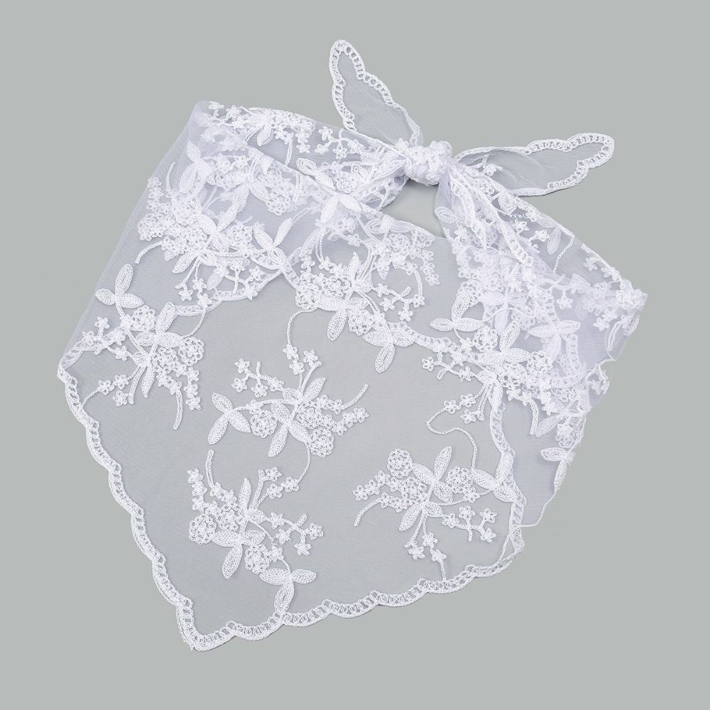 Ажурный платок бандана однотонный кружевной носовой платокChiefs новый кружевной шарф для женщин