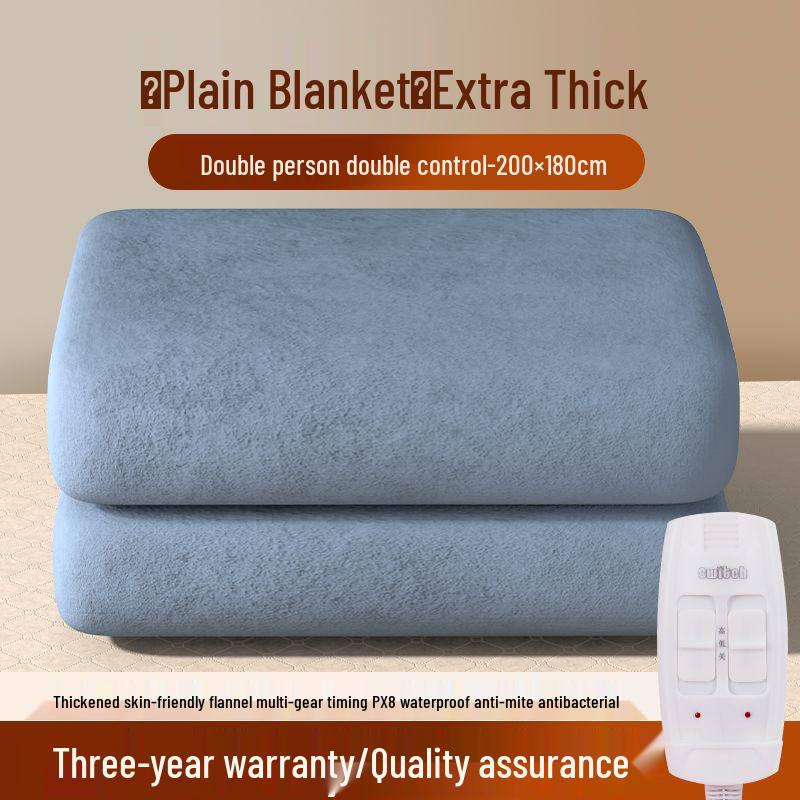 Водонепроницаемое электрическое одеяло с двойным управлением - 1,5 м/1,8 м/2 м, Безопасное для студенческих общежитий и домов