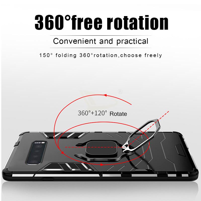 KEYSION Чехол для телефона для Samsung S10 S9 S8 Plus, чехол с магнитным кольцом, ПК + ТПУ, противоударная задняя крышка