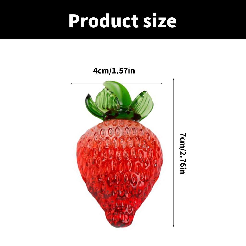 Ручная работа Кристальный клубничный орнамент Стеклянный фрукт Миниатюрная фигурка Пресс-папье для украшения гостиной или офиса
